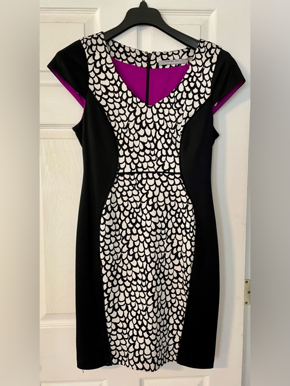 Marc Anthony Black & White Patterned Sheath Dress